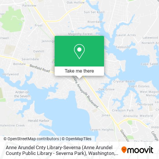 Anne Arundel Cnty Library-Severna (Anne Arundel County Public Library - Severna Park) map