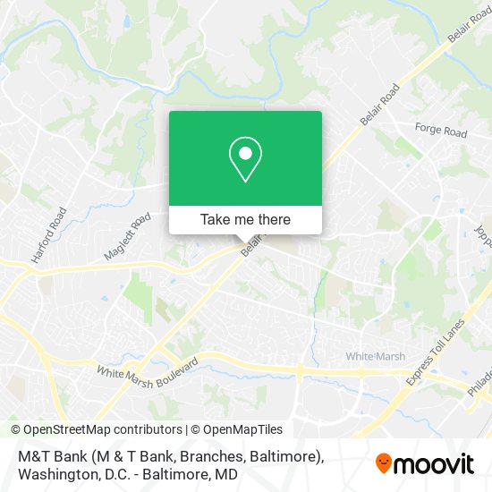 Mapa de M&T Bank (M & T Bank, Branches, Baltimore)