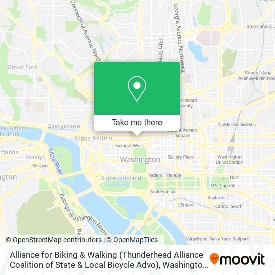 Mapa de Alliance for Biking & Walking (Thunderhead Alliance Coalition of State & Local Bicycle Advo)