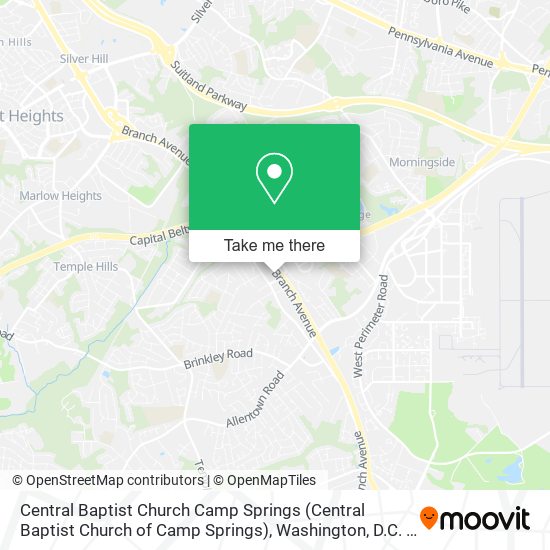 Mapa de Central Baptist Church Camp Springs