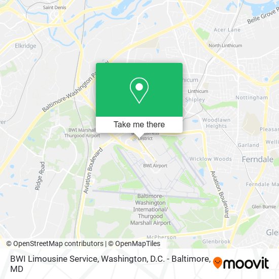 Mapa de BWI Limousine Service