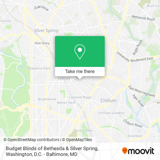 Mapa de Budget Blinds of Bethesda & Silver Spring