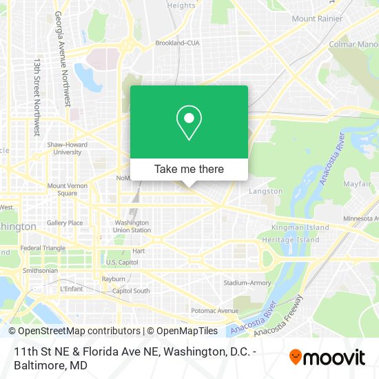 11th St NE & Florida Ave NE map