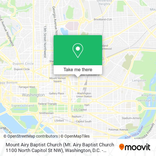 Mapa de Mount Airy Baptist Church (Mt. Airy Baptist Church 1100 North Capitol St NW)