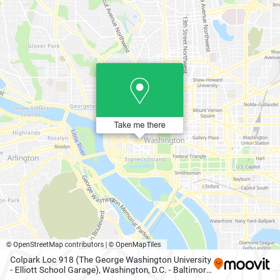 Mapa de Colpark Loc 918 (The George Washington University - Elliott School Garage)