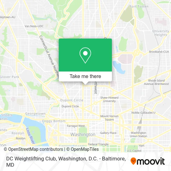 DC Weightlifting Club map