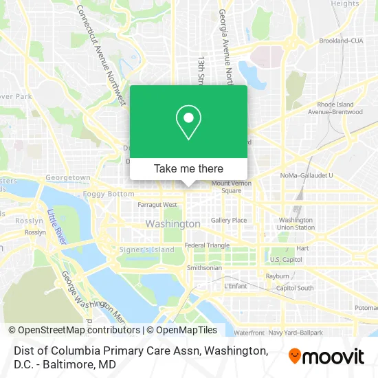 Dist of Columbia Primary Care Assn map