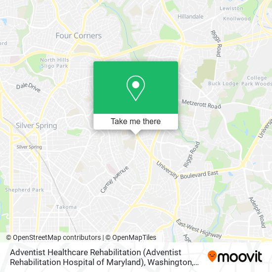 Mapa de Adventist Healthcare Rehabilitation (Adventist Rehabilitation Hospital of Maryland)