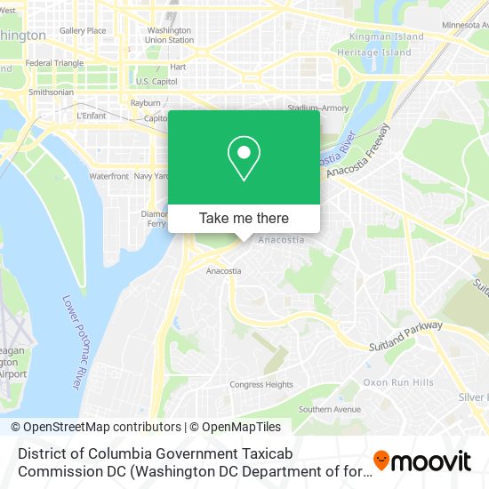 District of Columbia Government Taxicab Commission DC map