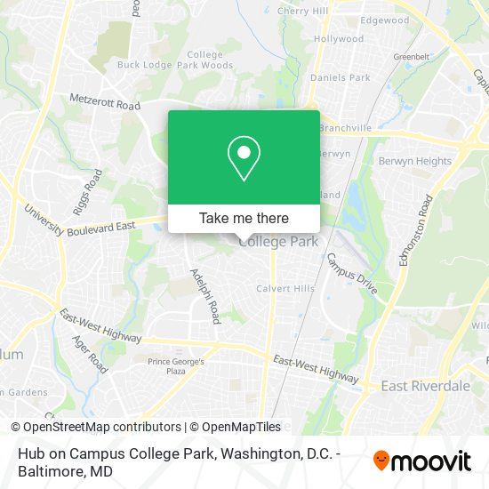 Mapa de Hub on Campus College Park