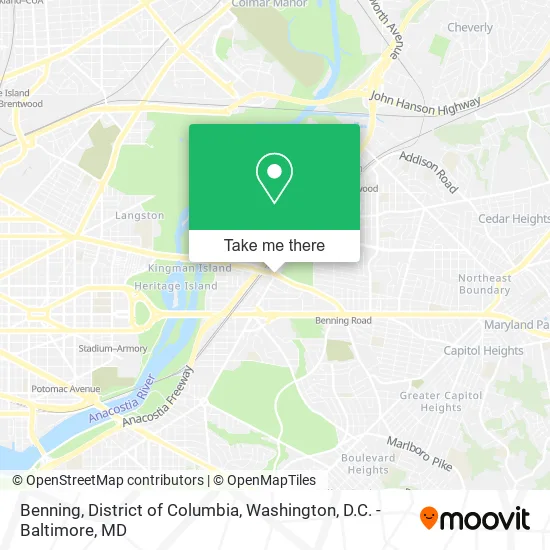 Benning, District of Columbia map