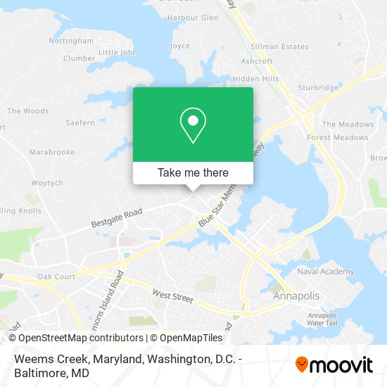 Mapa de Weems Creek, Maryland