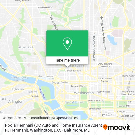 Mapa de Pooja Hemnani (DC Auto and Home Insurance Agent PJ Hemnani)
