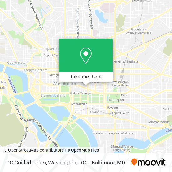 Mapa de DC Guided Tours