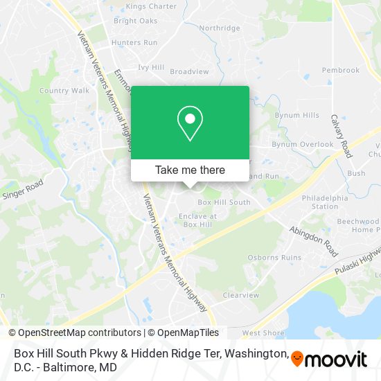 Box Hill South Pkwy & Hidden Ridge Ter map