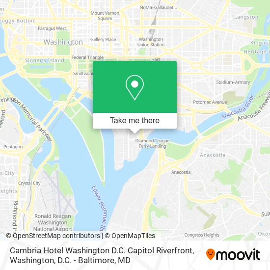 Cambria Hotel Washington D.C. Capitol Riverfront map