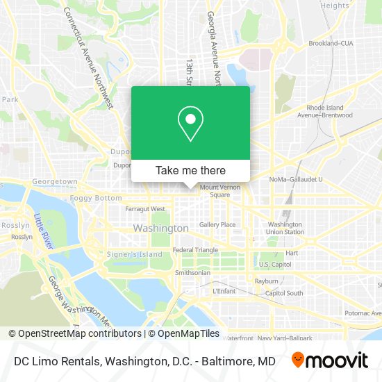 DC Limo Rentals map