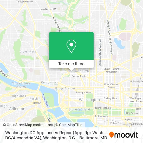 Washington DC Appliances Repair (Appl Rpr Wash DC / Alexandria VA) map