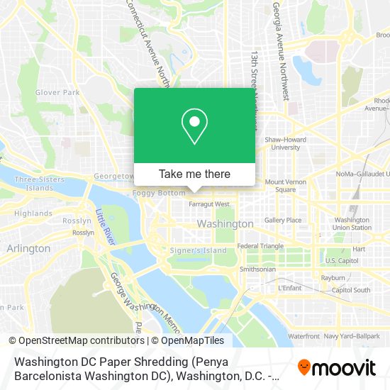 Washington DC Paper Shredding (Penya Barcelonista Washington DC) map