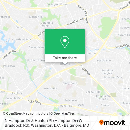 N Hampton Dr & Hunton Pl (Hampton Dr+W Braddock Rd) map