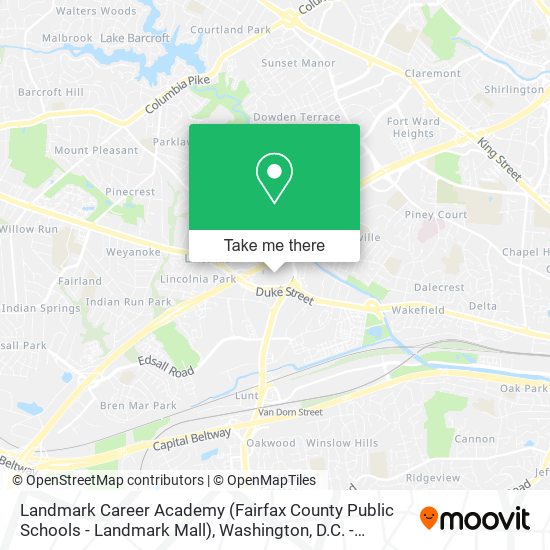 Mapa de Landmark Career Academy (Fairfax County Public Schools - Landmark Mall)