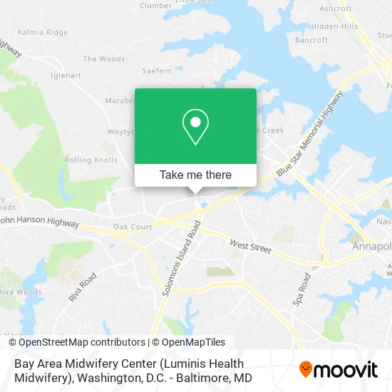 Mapa de Bay Area Midwifery Center (Luminis Health Midwifery)