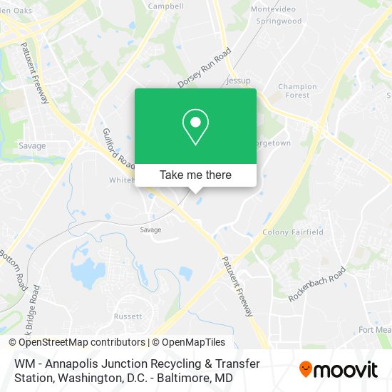 WM - Annapolis Junction Recycling & Transfer Station map