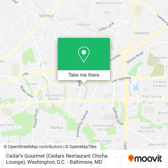 Cedar's Gourmet (Cedars Restaurant Chicha Lounge) map