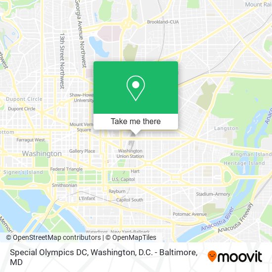 Special Olympics DC map