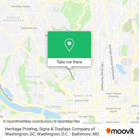 Heritage Printing, Signs & Displays Company of Washington, DC map