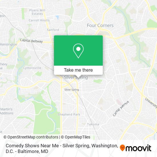 Comedy Shows Near Me - Silver Spring map