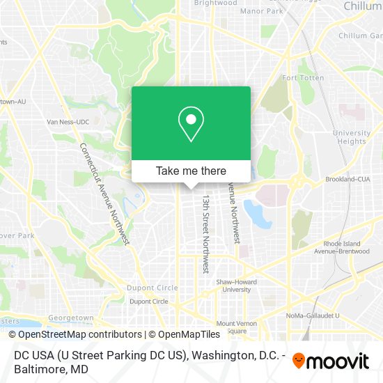 Mapa de DC USA (U Street Parking DC US)