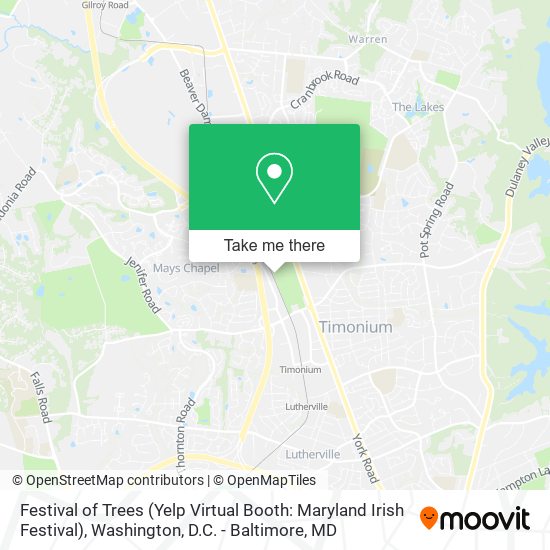 Mapa de Festival of Trees (Yelp Virtual Booth: Maryland Irish Festival)