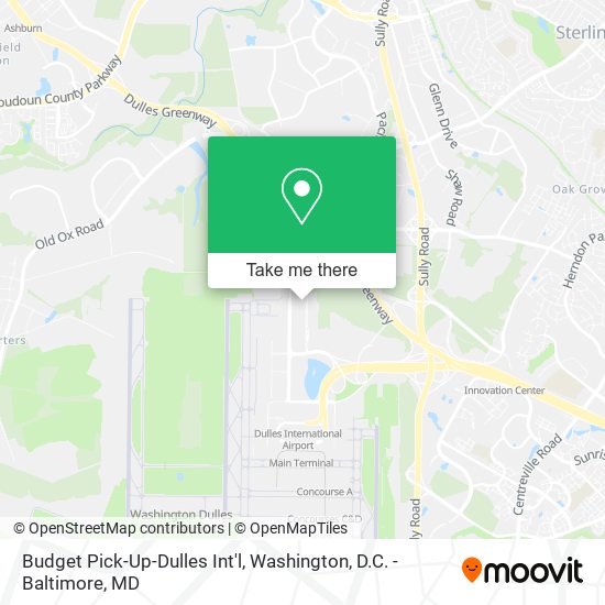 Budget Pick-Up-Dulles Int'l map