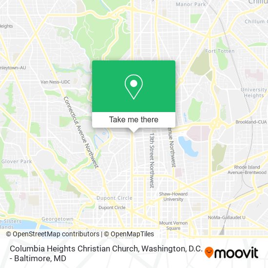 Columbia Heights Christian Church map