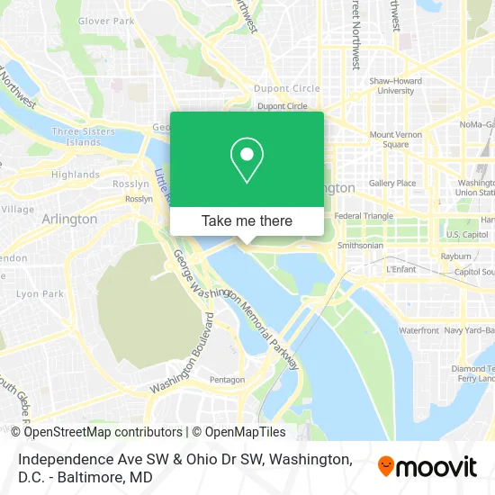 Independence Ave SW & Ohio Dr SW map