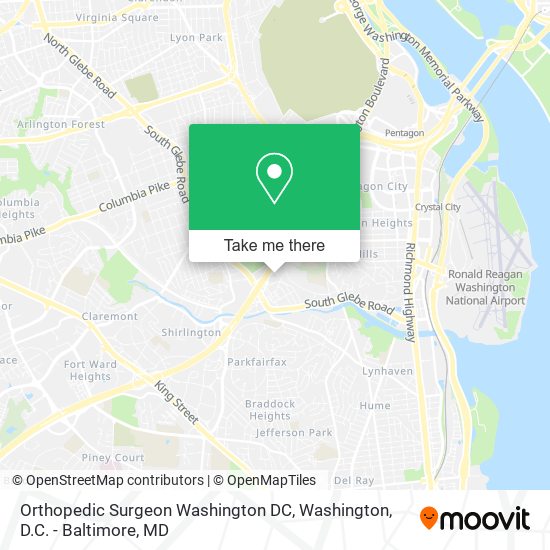 Orthopedic Surgeon Washington DC map