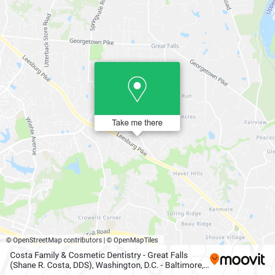 Costa Family & Cosmetic Dentistry - Great Falls (Shane R. Costa, DDS) map