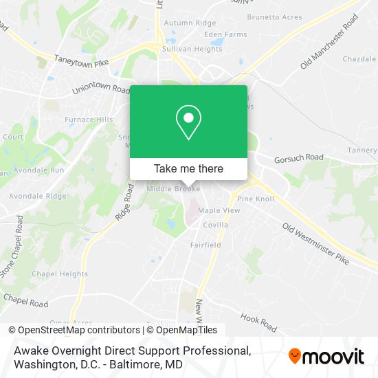 Awake Overnight Direct Support Professional map