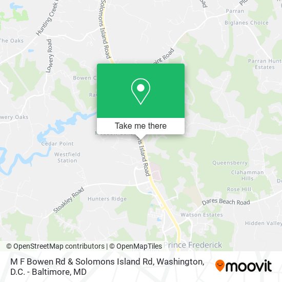 M F Bowen Rd & Solomons Island Rd map