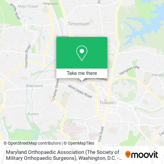 Mapa de Maryland Orthopaedic Association (The Society of Military Orthopaedic Surgeons)