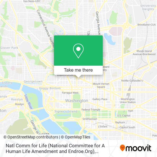 Natl Comm for Life (National Committee for A Human Life Amendment and Endroe.Org) map