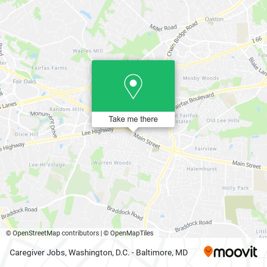 Mapa de Caregiver Jobs