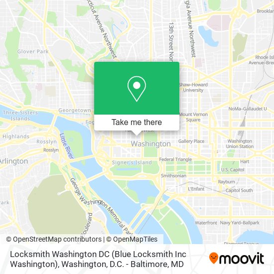 Locksmith Washington DC (Blue Locksmith Inc Washington) map