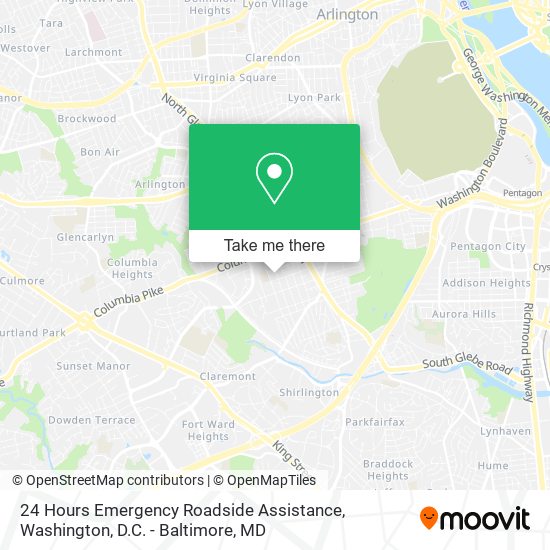 24 Hours Emergency Roadside Assistance map