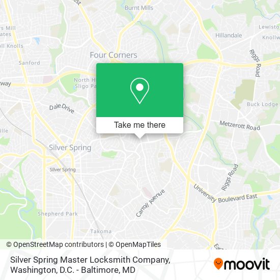 Mapa de Silver Spring Master Locksmith Company