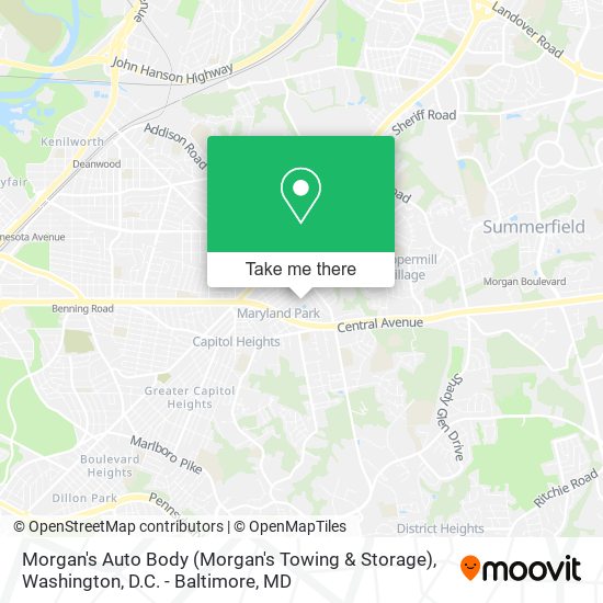 Morgan's Auto Body (Morgan's Towing & Storage) map