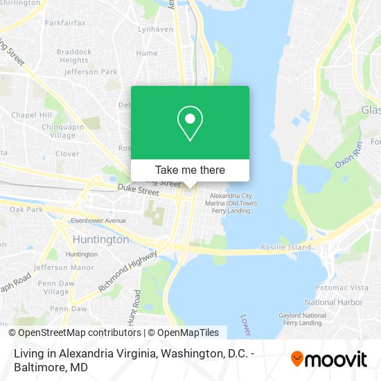 Living in Alexandria Virginia map