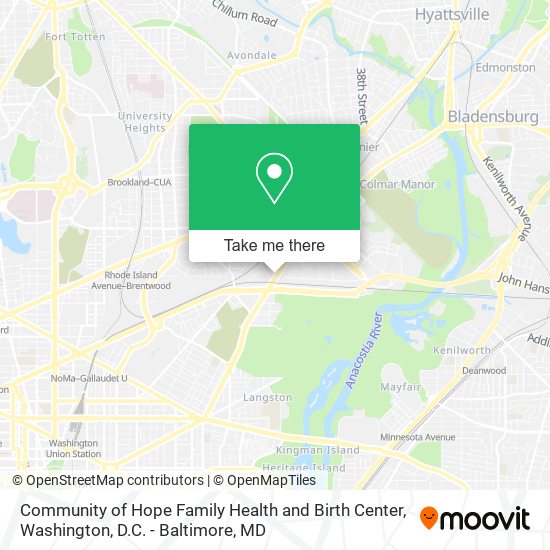 Community of Hope Family Health and Birth Center map