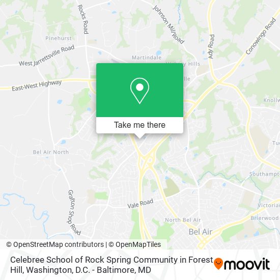 Celebree School of Rock Spring Community in Forest Hill map